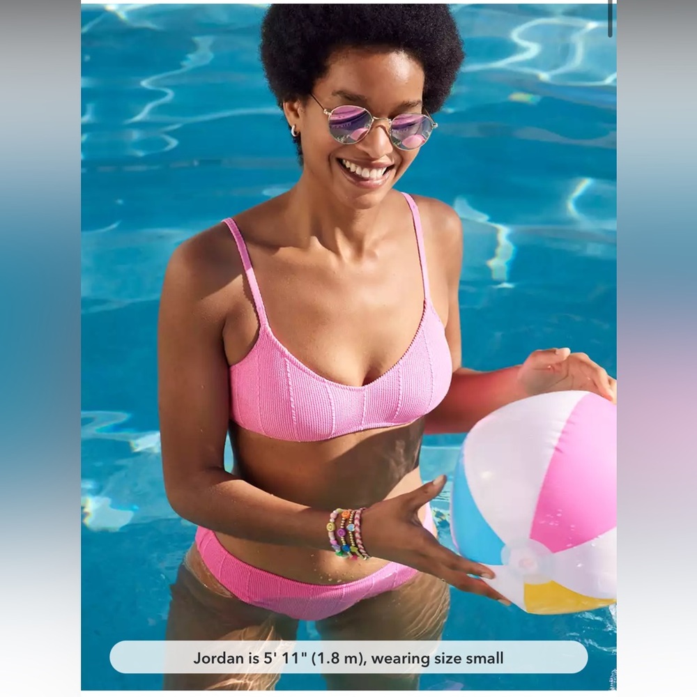 Aerie Crinkle V Scoop Bikini Top (M)